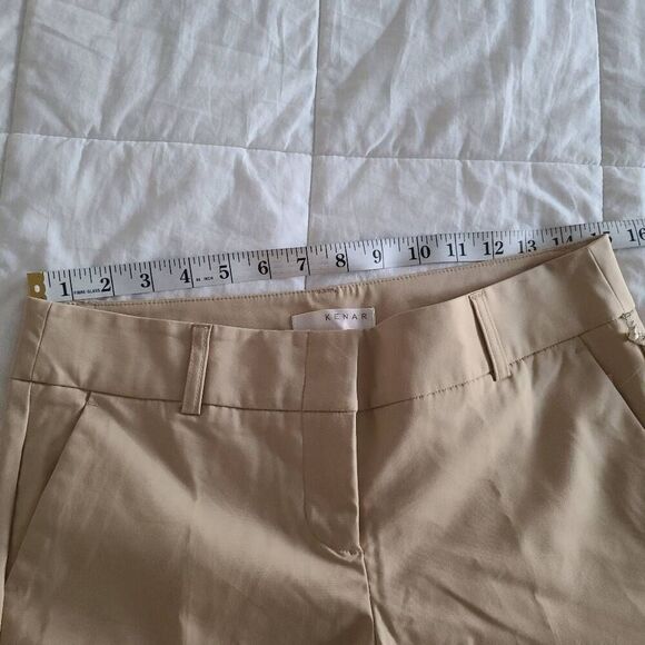NWT Kenar Women's Khaki Solid Flat Front Cotton Blended Pants Size 4 - Picture 11 of 11